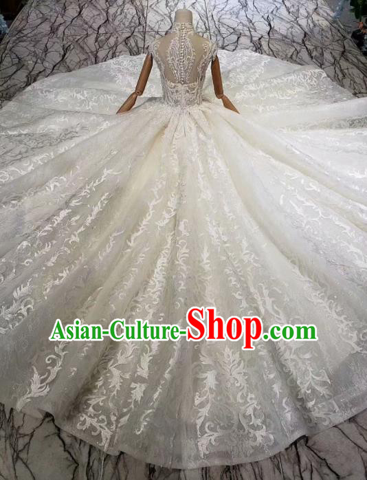 Handmade Customize Princess White Wedding Dress Court Bride Embroidered Costume for Women Handmade Customize Princess White Wedding Dress Court Bride Embroidered Costume for Women