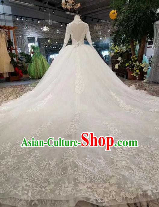 Handmade Customize Princess Lace Wedding Dress Court Bride Embroidered Costume for Women Handmade Customize Princess Lace Wedding Dress Court Bride Embroidered Costume for Women