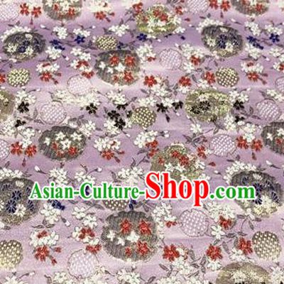 Chinese Traditional Hanfu Silk Fabric Sakura Pattern Design Pink Brocade Tang Suit Fabric Material
