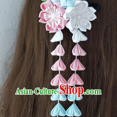 Japanese Traditional Kimono Hair Accessories Japan Geisha Sakura Tassel Hair Stick for Women
