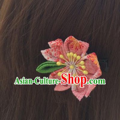 Traditional Japan Little Pink Sakura Hair Claw Japanese Kimono Hair Accessories for Women