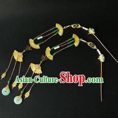China Ancient Queen Tassel Hairpins Chinese Traditional Hanfu Hair Accessories for Women