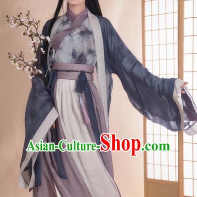 Chinese Traditional Jin Dynasty Historical Costume Ancient Swordswoman Hanfu Dress for Women