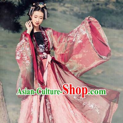 Traditional Chinese Jin Dynasty Empress Embroidered Hanfu Dress Ancient Drama Court Princess Historical Costume for Women