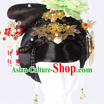China Ancient Queen Hairpins Chinese Traditional Hanfu Hair Comb Hair Accessories for Women