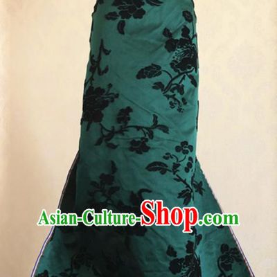 Asian Chinese Traditional Peony Pattern Design Green Brocade Fabric Silk Fabric Chinese Fabric Asian Material