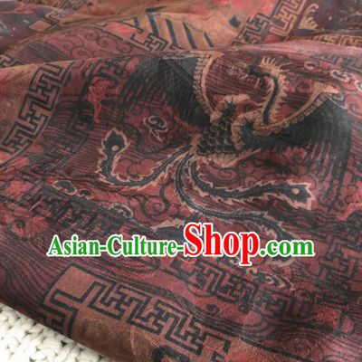 Asian Chinese Traditional Dragon and Phoenix Pattern Design Brocade Fabric Silk Fabric Chinese Fabric Asian Material
