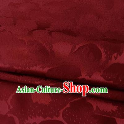 Asian Chinese Traditional Pattern Design Wine Red Brocade Fabric Silk Fabric Chinese Fabric Asian Material