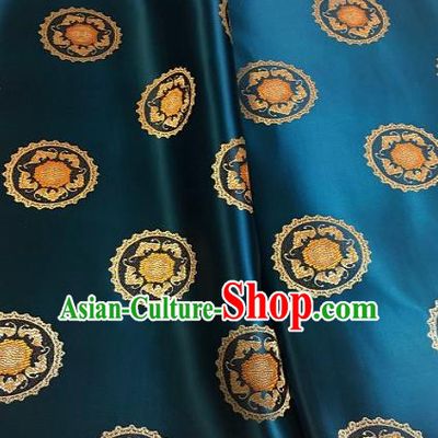 Asian Chinese Traditional Frangipani Pattern Design Peacock Green Brocade Fabric Silk Fabric Chinese Fabric Asian Material