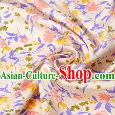 Chinese Traditional Hanfu Silk Fabric Classical Flowers Pattern Design Pink Brocade Tang Suit Fabric Material