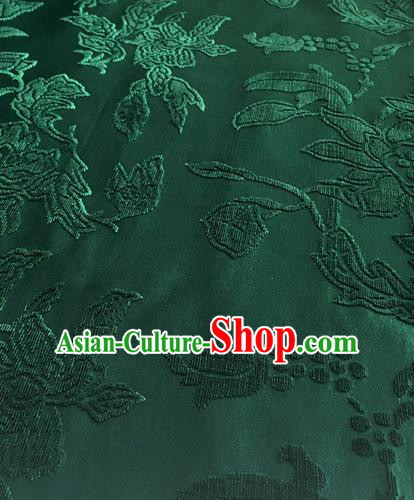 Chinese Traditional Peony Pattern Design Green Brocade Fabric Asian Silk Fabric Chinese Fabric Material Chinese Traditional Peony Pattern Design Green Brocade Fabric Asian Silk Fabric Chinese Fabric Material