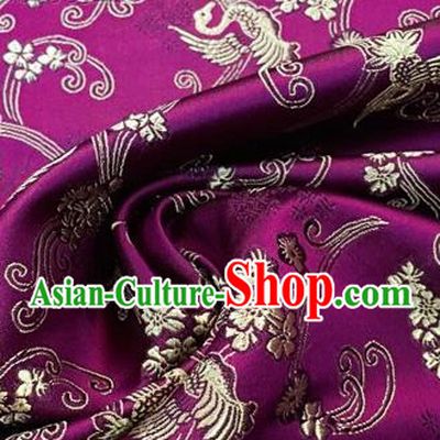 Chinese Traditional Hanfu Silk Fabric Classical Phoenix Totem Pattern Design Rosy Brocade Tang Suit Fabric Material