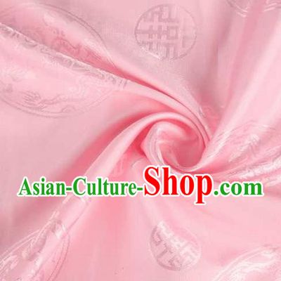 Chinese Classical Round Dragon Pattern Design Pink Brocade Traditional Hanfu Silk Fabric Tang Suit Fabric Material