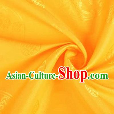 Chinese Classical Round Dragon Pattern Design Golden Brocade Traditional Hanfu Silk Fabric Tang Suit Fabric Material