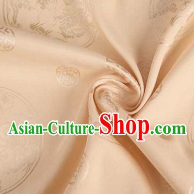 Chinese Classical Round Dragon Pattern Design Champagne Brocade Traditional Hanfu Silk Fabric Tang Suit Fabric Material