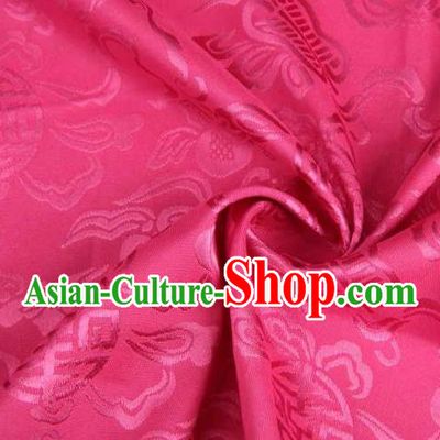 Chinese Classical Palm Leaf Pattern Design Rosy Brocade Traditional Hanfu Silk Fabric Tang Suit Fabric Material