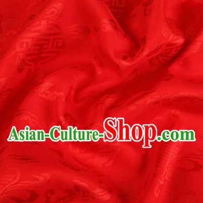 Chinese Classical Palm Leaf Pattern Design Red Brocade Traditional Hanfu Silk Fabric Tang Suit Fabric Material