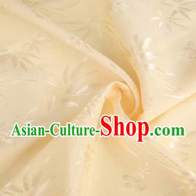 Chinese Classical Bamboo Chrysanthemum Pattern Design Light Golden Brocade Traditional Hanfu Silk Fabric Tang Suit Fabric Material