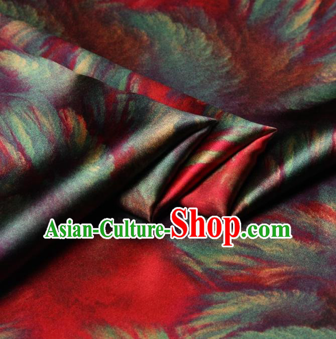 Chinese Traditional Pattern Design Red Satin Watered Gauze Brocade Fabric Asian Silk Fabric Material Chinese Traditional Pattern Design Red Satin Watered Gauze Brocade Fabric Asian Silk Fabric Material