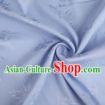 Chinese Classical Bamboo Chrysanthemum Pattern Design Lilac Brocade Traditional Hanfu Silk Fabric Tang Suit Fabric Material