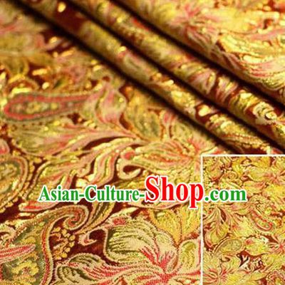 Chinese Classical Pattern Design Purplish Red Brocade Asian Traditional Hanfu Silk Fabric Tang Suit Fabric Material