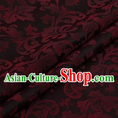 Chinese Traditional Red Grape Vine Pattern Design Satin Watered Gauze Brocade Fabric Asian Silk Fabric Material