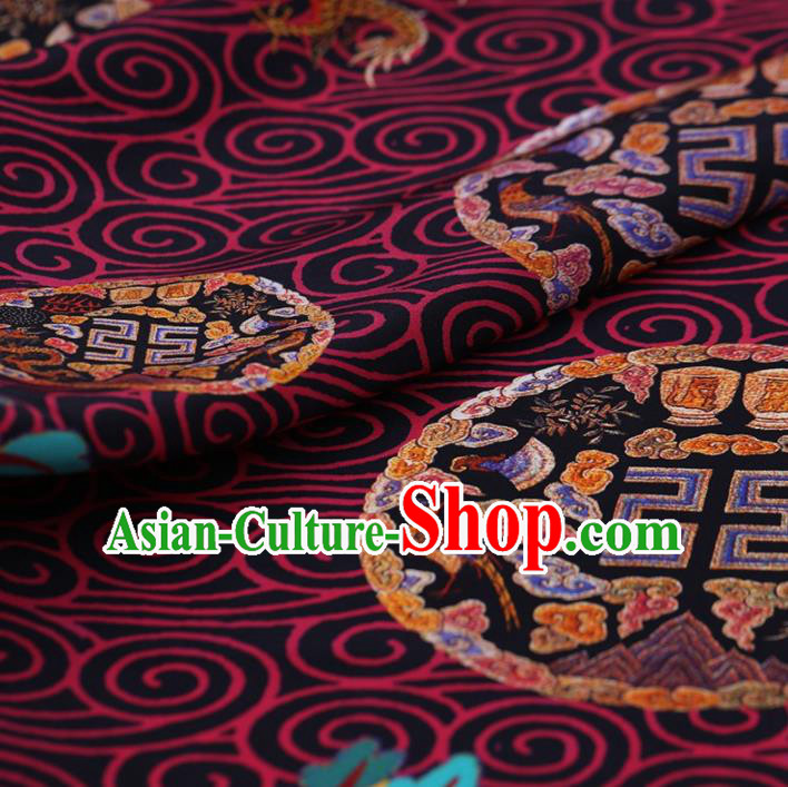 Traditional Chinese Satin Classical Lucky Pattern Design Purple Watered Gauze Brocade Fabric Asian Silk Fabric Material Traditional Chinese Satin Classical Lucky Pattern Design Purple Watered Gauze Brocade Fabric Asian Silk Fabric Material