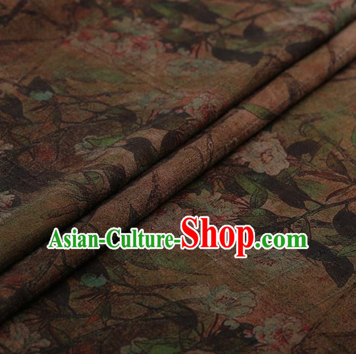 Traditional Chinese Satin Classical Pear Birds Pattern Design Watered Gauze Brocade Fabric Asian Silk Fabric Material Traditional Chinese Satin Classical Pear Birds Pattern Design Watered Gauze Brocade Fabric Asian Silk Fabric Material