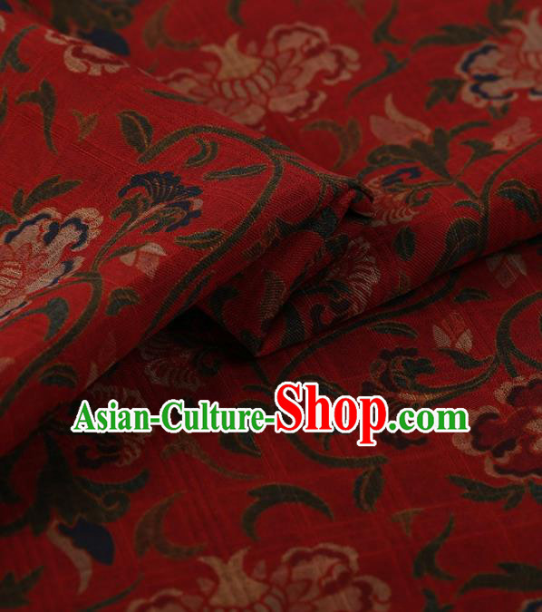 Traditional Chinese Satin Classical Pomegranate Flower Pattern Design Red Watered Gauze Brocade Fabric Asian Silk Fabric Material Traditional Chinese Satin Classical Pomegranate Flower Pattern Design Red Watered Gauze Brocade Fabric Asian Silk Fabric Material