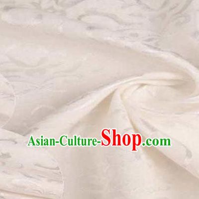Chinese Classical Didymaotus Pattern Design White Brocade Traditional Hanfu Silk Fabric Tang Suit Fabric Material