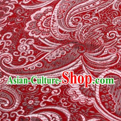 Chinese Classical Charonia Tritonis Pattern Design Red Brocade Asian Traditional Hanfu Silk Fabric Tang Suit Fabric Material