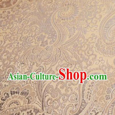Chinese Classical Charonia Tritonis Pattern Design Khaki Brocade Asian Traditional Hanfu Silk Fabric Tang Suit Fabric Material
