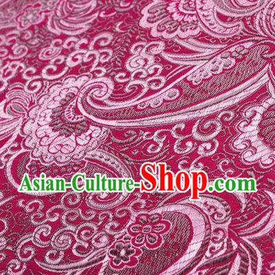 Chinese Classical Charonia Tritonis Pattern Design Rosy Brocade Asian Traditional Hanfu Silk Fabric Tang Suit Fabric Material