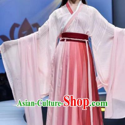 Traditional Chinese Jin Dynasty Princess Embroidered Hanfu Dress Ancient Drama Peri Historical Costume for Women