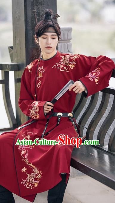 Traditional Chinese Tang Dynasty Imperial Bodyguard Embroidered Hanfu Robe Ancient Drama Swordsman Historical Costume for Men Traditional Chinese Tang Dynasty Imperial Bodyguard Embroidered Hanfu Robe Ancient Drama Swordsman Historical Costume for Men