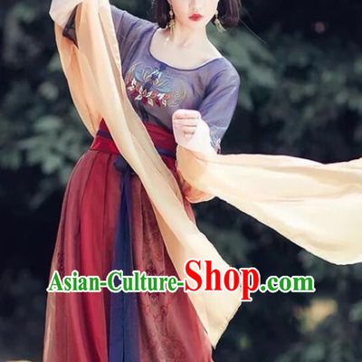 Traditional Chinese Tang Dynasty Court Dance Embroidered Hanfu Dress Ancient Drama Imperial Consort Historical Costume for Women