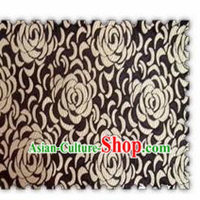 Chinese Classical Chrysanthemum Pattern Design Black Brocade Asian Traditional Hanfu Silk Fabric Tang Suit Fabric Material