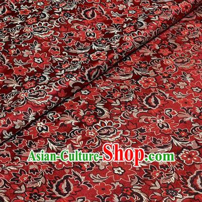 Chinese Classical Pattern Design Red Brocade Asian Traditional Hanfu Silk Fabric Tang Suit Fabric Material