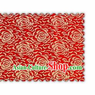 Chinese Classical Chrysanthemum Pattern Design Red Brocade Asian Traditional Hanfu Silk Fabric Tang Suit Fabric Material