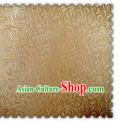 Chinese Classical Chrysanthemum Pattern Design Golden Brocade Asian Traditional Hanfu Silk Fabric Tang Suit Fabric Material