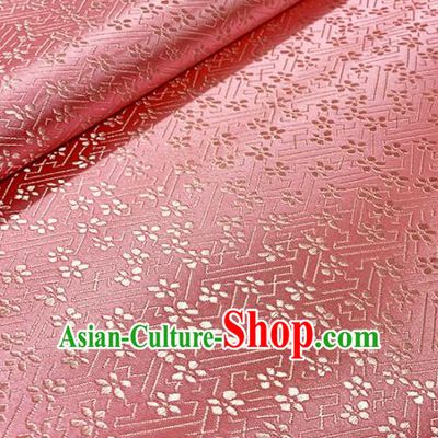 Chinese Classical Plum Blossom Pattern Design Pink Brocade Asian Traditional Cheongsam Silk Fabric Tang Suit Fabric Material