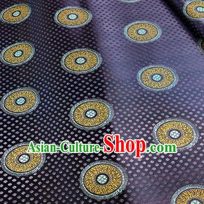 Chinese Classical Pattern Design Deep Purple Brocade Drapery Asian Traditional Cheongsam Silk Fabric Tang Suit Fabric Material