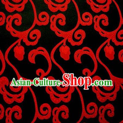 Chinese Classical Hook Chrysanthemum Pattern Design Black Brocade Asian Traditional Hanfu Silk Fabric Tang Suit Fabric Material