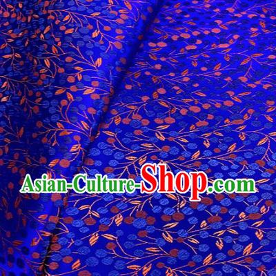 Chinese Classical Little Flowers Pattern Design Royalblue Brocade Drapery Asian Traditional Tang Suit Silk Fabric Material