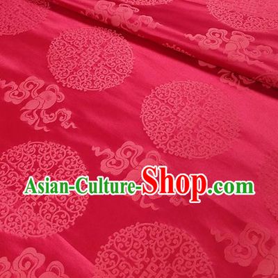Traditional Chinese Classical Ribbon Cucurbit Pattern Design Fabric Red Brocade Tang Suit Satin Drapery Asian Silk Material