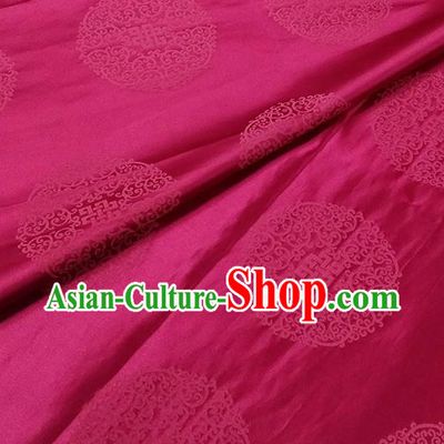 Traditional Chinese Classical Ribbon Cucurbit Pattern Design Fabric Rosy Brocade Tang Suit Satin Drapery Asian Silk Material