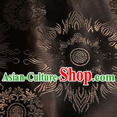 Traditional Chinese Pattern Design Brown Brocade Classical Satin Drapery Asian Tang Suit Silk Fabric Material