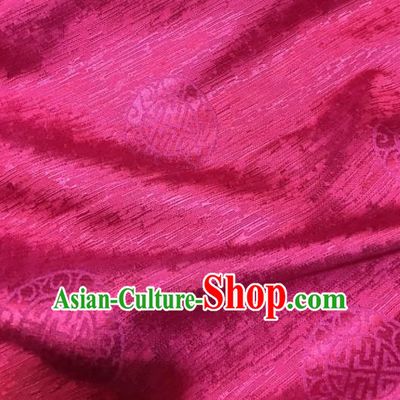 Asian Chinese Classical Pattern Design Wine Red Brocade Fabric Traditional Tang Suit Satin Drapery Silk Material