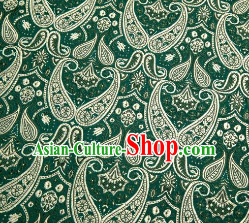 Asian Chinese Fabric Atrovirens Satin Classical Loguat Pattern Design Brocade Traditional Drapery Silk Material Asian Chinese Fabric Atrovirens Satin Classical Loguat Pattern Design Brocade Traditional Drapery Silk Material