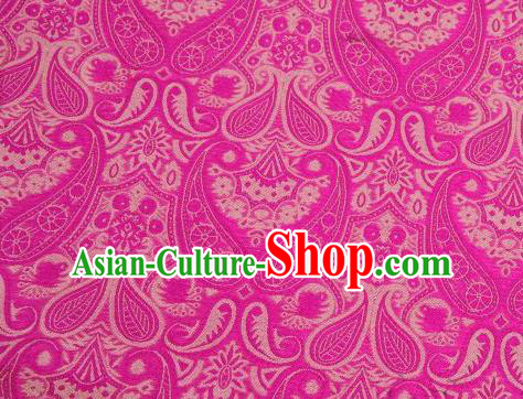 Asian Chinese Fabric Rosy Satin Classical Loguat Pattern Design Brocade Traditional Drapery Silk Material Asian Chinese Fabric Rosy Satin Classical Loguat Pattern Design Brocade Traditional Drapery Silk Material